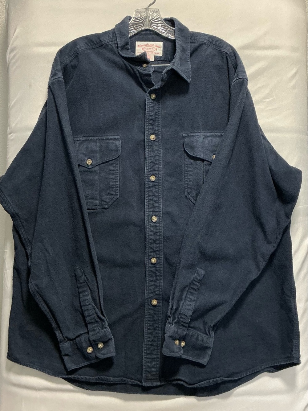 Filson Alaskan guide shirt XXL navy blue heavy flannel 12006 faded workwear